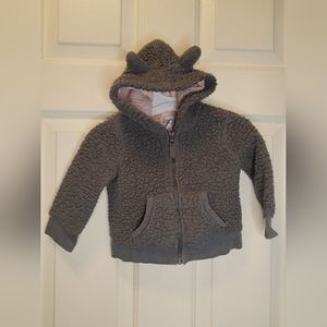 Girls Gray Zip Up Sweatshirt. Size 12 Months. Circo